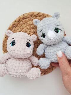 Мастер-класс «Бегемотик и Носорожек» из серии МК Крошки-Горошки, вязание крючком автор Chirka_toys, изображение 5