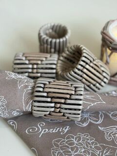 Кольцо сервировочное для салфеток плетеное из бумажной лозы, изображение 3