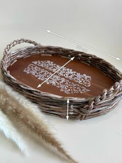 Поднос плетеный из бумажной лозы, изображение 2