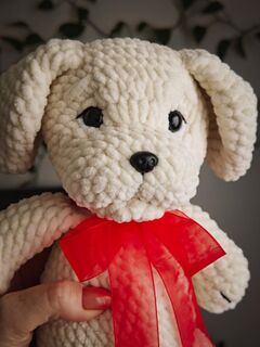 Мягкая игрушка вязаный лабрадор, 30 см, изображение 2