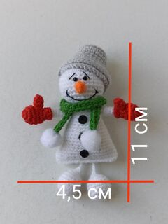 Схема вязания Снеговик магнитик, брелок