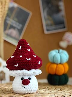 Мягкая игрушка Вязаный грибочек, 20 см, изображение 4