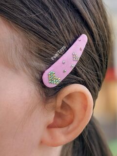 Розовая заколка со стразами 5 см ручной работы | FomiToys | Набор 2 шт | Детские и взрослые аксессуары, Вариации товаров: 4, изображение 2