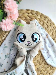 Игрушка для сна зайка для новорожденных 36 см, гипоаллергенная бежевая, подарок, Вариации товаров: 3, изображение 4