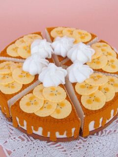 Торт из фетра игрушечный с бананом и карамелью, изображение 2