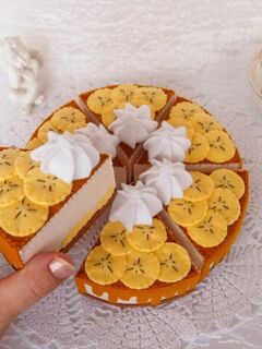 Торт из фетра игрушечный с бананом и карамелью, изображение 5