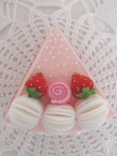 Торт из фетра игрушечный Земляника со сливками, изображение 5