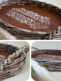 Поднос плетеный из бумажной лозы, изображение 6