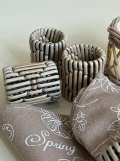 Кольцо сервировочное для салфеток плетеное из бумажной лозы, изображение 4