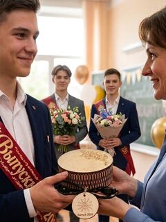 Подарок учителю или воспитателю. Ночник с лучиками с биркой в подарок