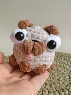 мягкая игрушка мопс ручной работы / брелок мопс, Вариации товаров: 3, Основной цвет: Бежевый, изображение 3
