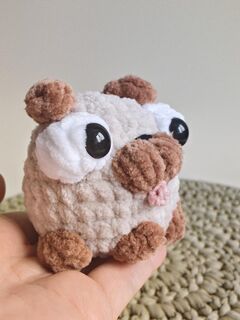 мягкая игрушка мопс ручной работы / брелок мопс, Вариации товаров: 3, Основной цвет: Бежевый, изображение 4