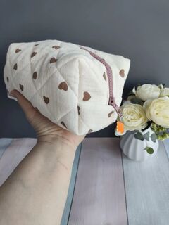 Косметичка муслин Кофейные сердечки, изображение 6