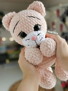 Описание вязания Котик из серии Глазастики 30 см, PDF мастер-класс крючком, плюшевый кот, Вариации товаров: 7, изображение 4