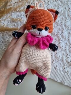 Мягкая игрушка лисенок вязаный / игрушка ручной работы, изображение 2