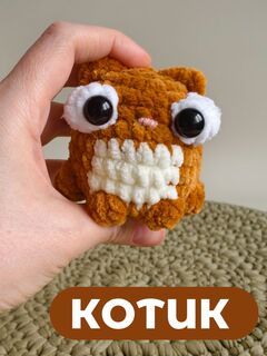 мягкая игрушка котенок ручной работы / брелок котенок, Вариации товаров: 3, Основной цвет: Горчичный