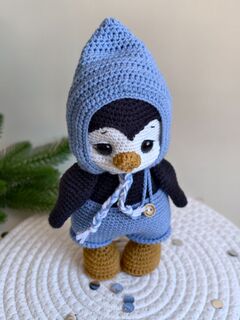 Мягкая игрушка ручной работы пингвин вязаный, изображение 6