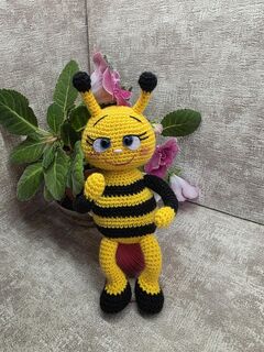 Пчела, вязаная игрушка сувенир, изображение 5