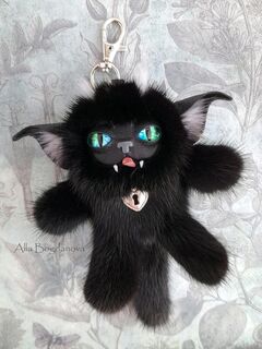 Интерьерная игрушка "Чёрный кот Злючка"
