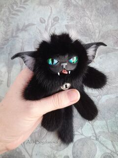Интерьерная игрушка "Чёрный кот Злючка", изображение 4