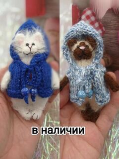 Кот Котик Кошка Кошечка Игрушка вязаная Брелок Сувенир, изображение 2