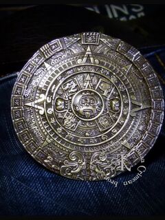 Пряжка , бляха для ремня "Календарь Майя" , латунь