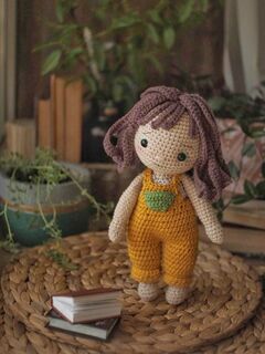 Схема вязания крючком куколка в комбинезоне, амигуруми кукла в одежде  описание вязания куколки, изображение 3