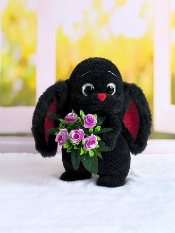 Игрушка мягкая вязанная кролик Максик, изображение 8