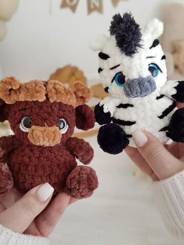 Мастер-класс "Мини Зебра, Буйвол, Ослик" из серии Крошки-Горошки, вязание крючком автор Chirka_toys, изображение 3