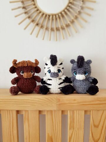 Мастер-класс "Мини Зебра, Буйвол, Ослик" из серии Крошки-Горошки, вязание крючком автор Chirka_toys