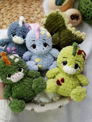 Мастер-класс «Мини Дино» из серии МК Крошки-Горошки, вязание крючком автор Chirka_toys, изображение 6