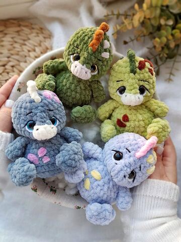 Мастер-класс «Мини Дино» из серии МК Крошки-Горошки, вязание крючком автор Chirka_toys