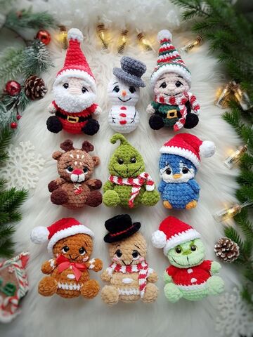 Набор из 6 МК "Новогодний-2" серия Крошки-Горошки, вязание крючком автор Chirka_toys