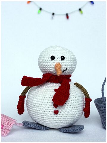 Мастер-класс Снеговик крючком, изображение 7