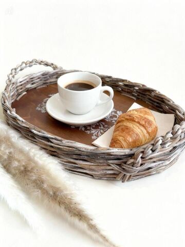 Поднос плетеный из бумажной лозы, изображение 5