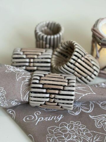 Кольцо сервировочное для салфеток плетеное из бумажной лозы, изображение 3