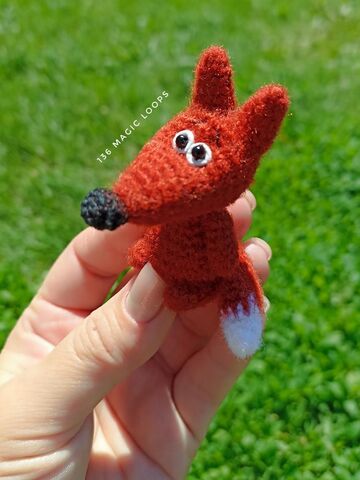 Лисёнок брелок, Схема вязания, МК крючок