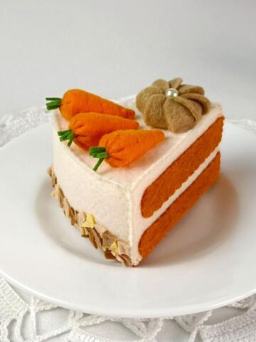 Игрушечная еда Морковный торт из фетра