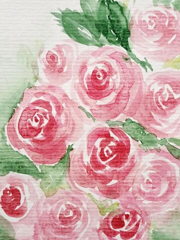 Открытка акварелью Розы, оригинал, изображение 4