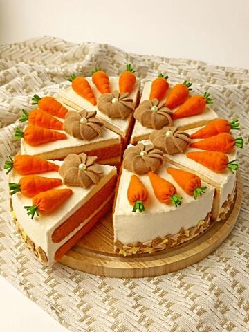 Игрушечная еда Морковный торт из фетра, изображение 5