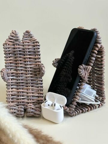 Подставка плетеная для телефона, изображение 3