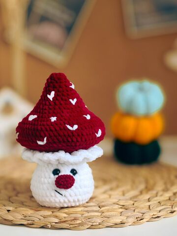 Мягкая игрушка Вязаный грибочек, 20 см, изображение 2