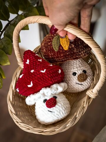 Мягкая игрушка Вязаный грибочек, 20 см, изображение 3