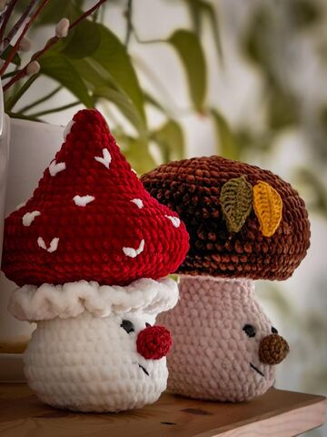 Мягкая игрушка Вязаный грибочек, 20 см, изображение 5