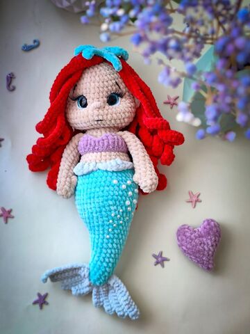 Вязаная игрушка русалочка, изображение 6