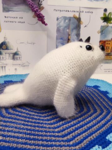 Мастер класс по вязанию игрушки крючком "Нерпа", изображение 7