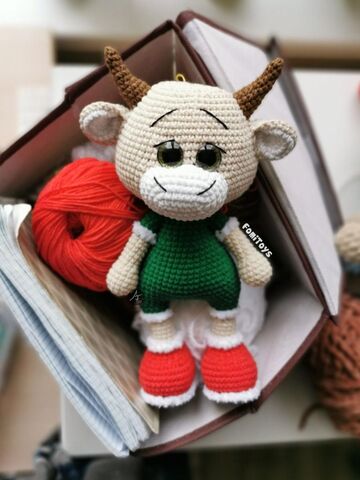 Описание вязания Бычок Борька 25 см, PDF мастер-класс крючком, каркасная игрушка амигуруми, Вариации товаров: 1, изображение 2