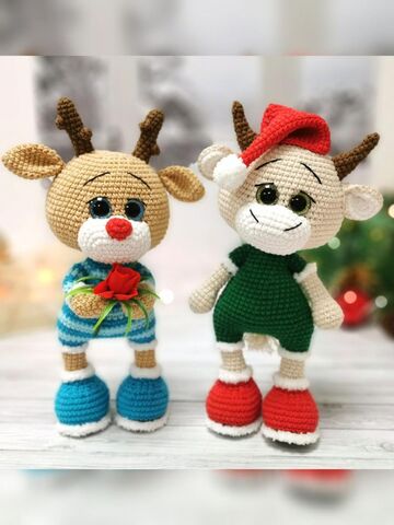 Описание вязания Олень Яша 25 см, PDF мастер-класс крючком, каркасная игрушка амигуруми, Вариации товаров: 2, изображение 3