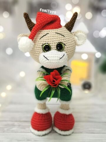 Описание вязания Бычок Борька 25 см, PDF мастер-класс крючком, каркасная игрушка амигуруми, Вариации товаров: 1, изображение 7