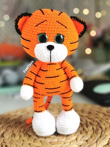 Описание вязания Тигр Тишка 25 см, PDF мастер-класс крючком, мягкая игрушка амигуруми, Вариации товаров: 3